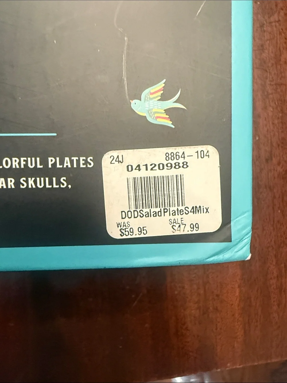 4 salad plates Williams Sonoma dia de Los muertos